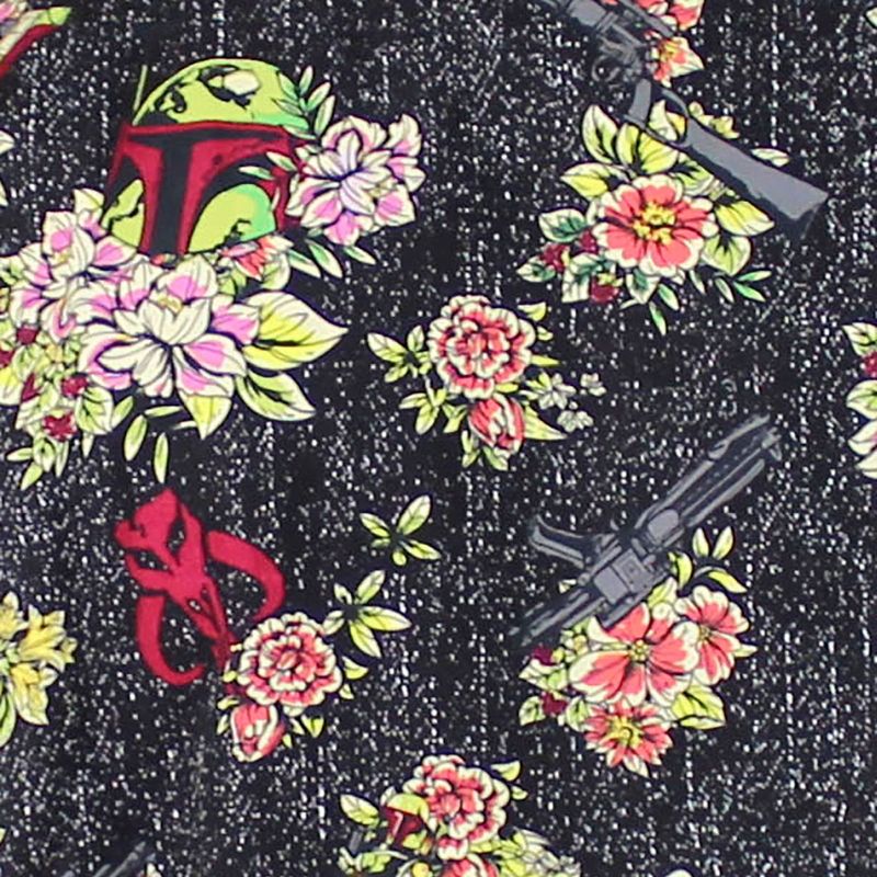 Men's Star Wars Boba Fett Floral Print Button Down Shirt, 2 of 4