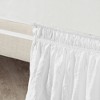 Ruched Ruffle Elastic Easy Wrap Around Bedskirt Pure White Single Queen/King/Cal King - 3 of 4
