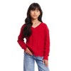 Andy & Evan  Kids  Girls Cable Knit V-Neck Sweater - 2 of 4