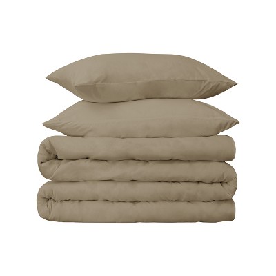 650-Thread Count Cotton Solid Duvet Cover and Sham Set by Blue Nile Mills