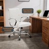 LeisureMod Benmar Mid-Back Office Chair, Leather Upholstery with Swivel, Tilt, and Chrome Base, Modern Desk Seating for Home Office or Conference Room - 3 of 4