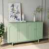 Modern Sideboard Decorative Storage Cabinet, CENGHU Wooden Conle Table Coffee Bar Cabinet with 4-Door Intaglio for Living Room, Kitchen, Bedroom - 2 of 4