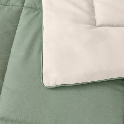 Full Sage and Sand Reversible Down Alternative Comforter Set