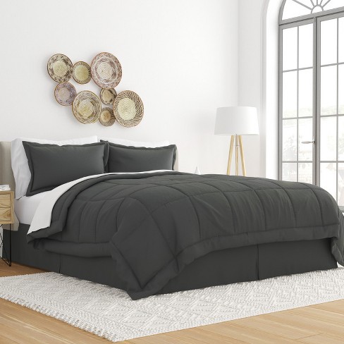 Reversible Comforter and Shams Set, Ultra Soft, Easy Care, - Becky  Cameron™, Full/Queen, Navy / Light Gray