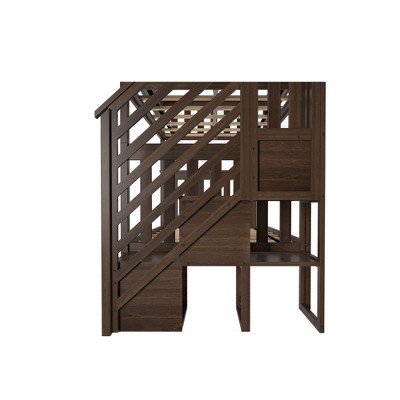 Side view of the bunk bed staircase