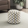 Vynxaria Cylindrical Chenille Pouf ¨C Modern Ottoman & Versatile Footstool - 2 of 2