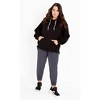 Avenue Women's Plus Size Frill Eggplant Hoodie - image 4 of 4