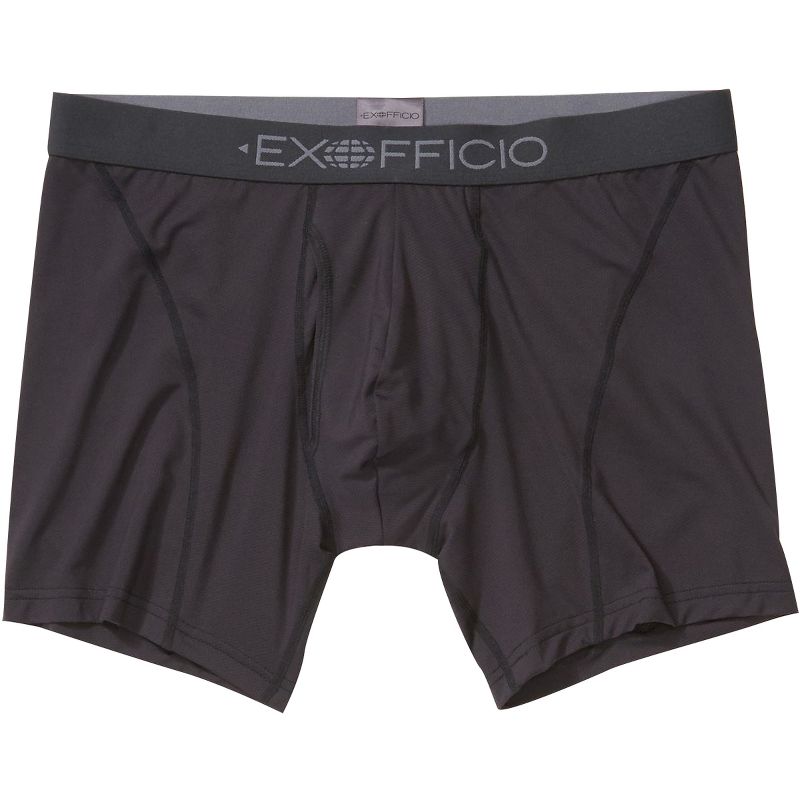 ExOfficio Give-N-Go 2.0 Sport Mesh 6" Boxer Briefs - Black/Black, 1 of 3
