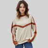 Anna-Kaci Women's Chevron Color Block Pullover with Long Sleeves - 3 of 4