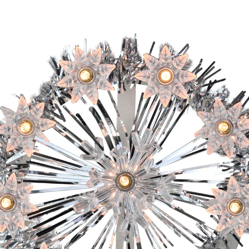 Northlight 7" Silver Pre-Lit Snowflake Starburst Christmas Tree Topper - Clear Lights, 4 of 5