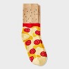 Women's Pizza Christmas Crew Socks - Tan/Yellow/Red 4-10 - 2 of 3