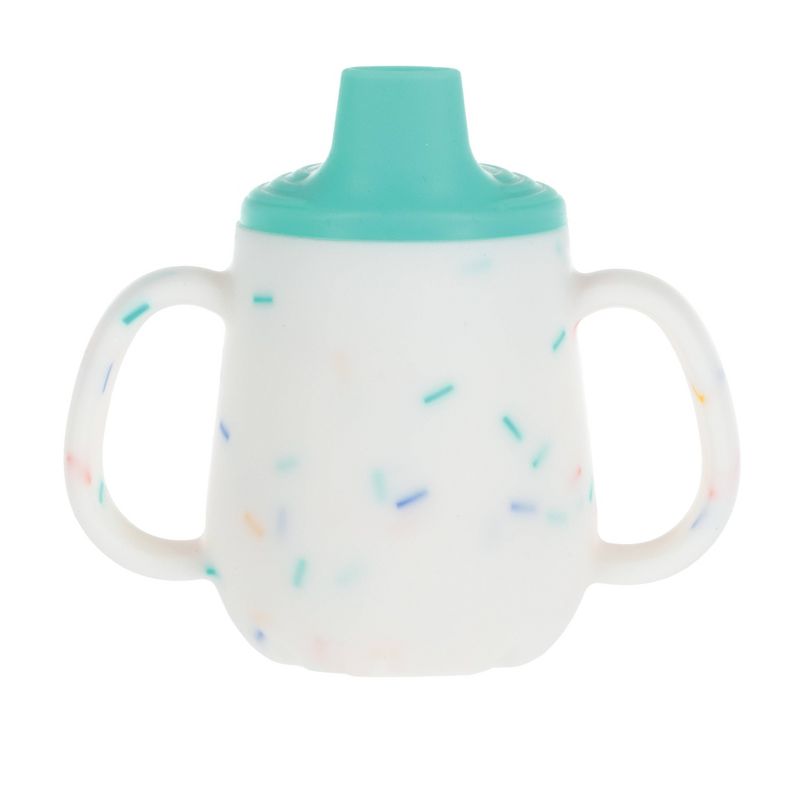Nuby 2oz 2 Handle Silicone Sippy Cup with Spout Lid - Confetti Neutral, 2 of 8