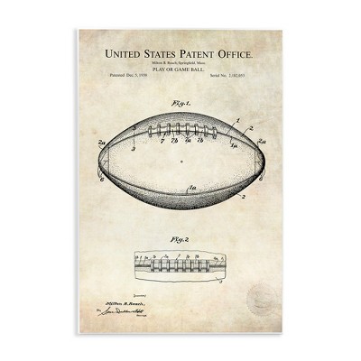 Stupell Industries American Football Sports Blueprint, 10" x 15"