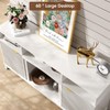 White Media Entertainment Center, Wood TV Stand for TVs up to 65 Inch, Television Media Console Table - 3 of 4