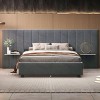 Streamdale Queen Size Upholstered Platform Bed with Big Headboard, Bedroom Furniture, Velvet, Gray - 2 of 4