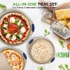 NutriChef 3pc Pizza Tray Set Non-stick Round Steel with Silicone Handle - 3 of 4