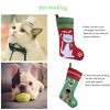 Aoibox Embroidered Dog Christmas Stocking 16 Inch Felt Green Red Puppy Pattern Holiday Gift for Pets 1 Piece Ideal Xmas Decor - 3 of 4