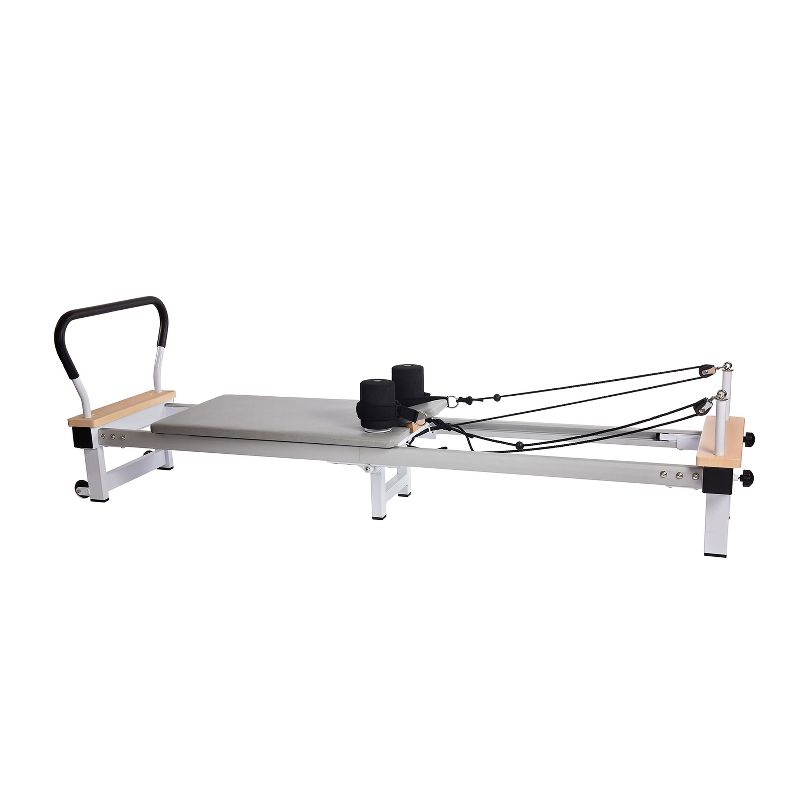 Stamina 55-5610 AeroPilates Precision Series Cushioned Cardio Reformer Resistance Band Foldable Wheeled Workout System Home Gym Machine, White, 3 of 8