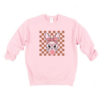 Simply Sage Market Women's Graphic Sweatshirt Checkered Bunny