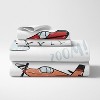 Sweet Jojo Designs Queen Sheet Set Airplane  Red Blue and White 4pc - 2 of 4