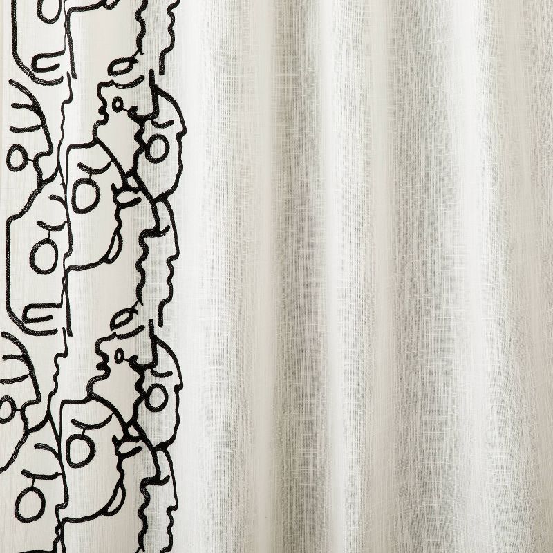 2pk Light Filtering In This Together Embroidered Window Curtain Panels Ivory - Opalhouse™ designed with Jungalow™, 4 of 5