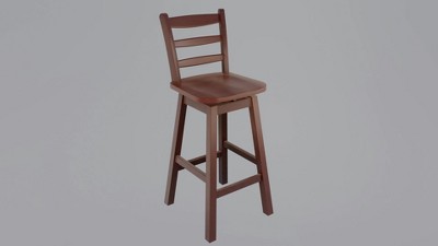 Scalera 24" Walnut Wood Swivel Counter Stool