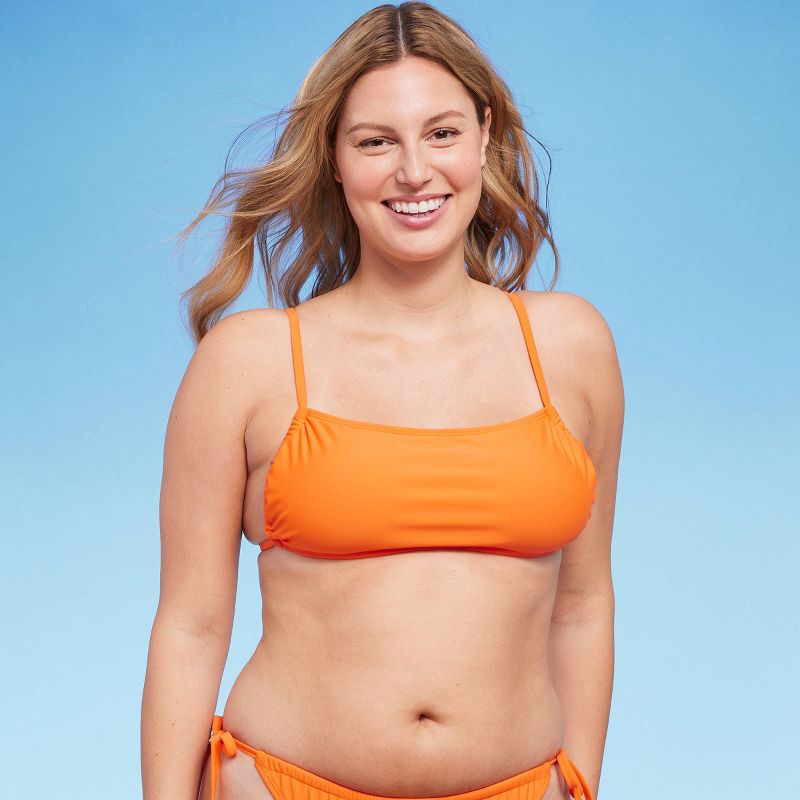 Women's Tunneled Side Detail Bralette Bikini Top - Wild Fable™ Orange, 5 of 17