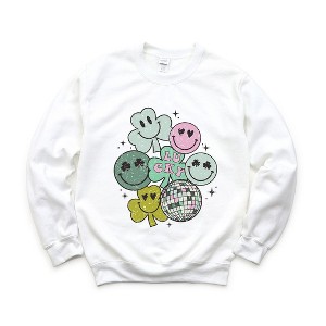 Simply Sage Market S.W.Smiley Lucky Smiley Disco Sweatshirt - 1 of 4