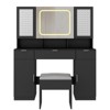Karl Home Large Makeup Vanity Set with LED Mirror Cabinet, USB & Power Outlet,3 Drawers and 5 Doors - 2 of 4