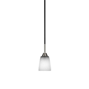 Toltec Lighting Paramount 1 - Light Pendant in  Matte Black/Brushed Nickel with 4.5" Square White Muslin Shade - 1 of 1