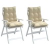 vidaXL Lowback Chair Cushions 2 pcs Beige Oxford Fabric - 4 of 4