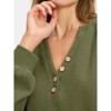 EXLURA Women's Oversized V Neck Henley Shirt Patchwork Color Block Sweatshirt Long Sleeve Button Pullover Tunic Tops - 4 of 4