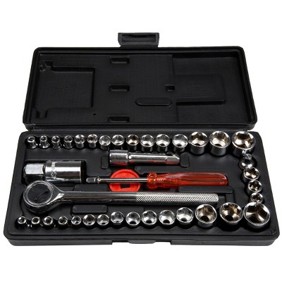 Fleming Supply Ratcheting Socket Wrench Set With Carrying Case - 40 Pcs