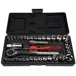 Fleming Supply Ratcheting Socket Wrench Set With Carrying Case - 40 Pcs