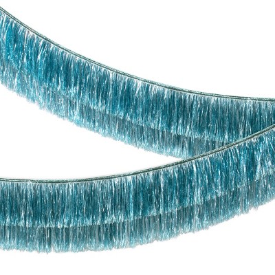 Meri Meri Blue Tinsel Fringe Garland (10' with excess cord - Pack of 1)