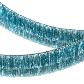 Meri Meri Blue Tinsel Fringe Garland (10' with excess cord - Pack of 1)