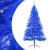 vidaXL 8 ft Artificial Half Christmas Tree with Stand – Space-Saving, Bushy, and Economical Holiday Décor - 2 of 4