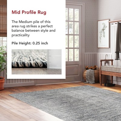 Coastal Cool Gray Cotton 4' x 6' Handcrafted Area Rug