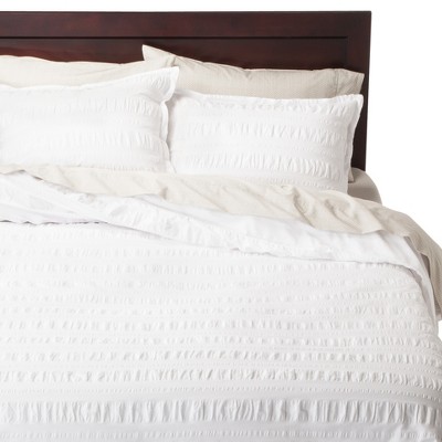 White Seersucker Duvet Cover Set Queen Threshold Target