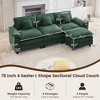 HYLEORY 105.9 in. Chenille Fabric 4-Seat Pillow Top Arm L-Shaped Secitonal Sofa with Ottoman - 2 of 4