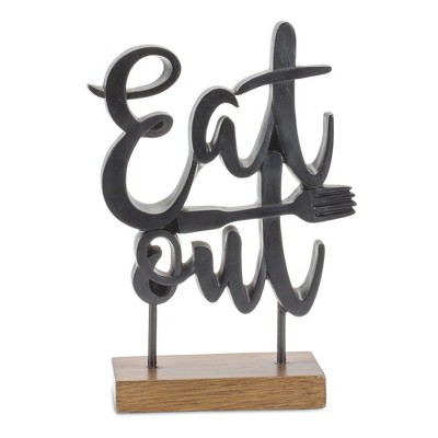 Melrose Eat Out Kitchen Sentiment Sign 8.75"H