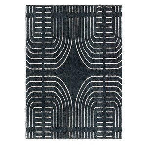 World Rug Gallery Bohemian Lines Washable Non Slip Area Rugs - 1 of 4