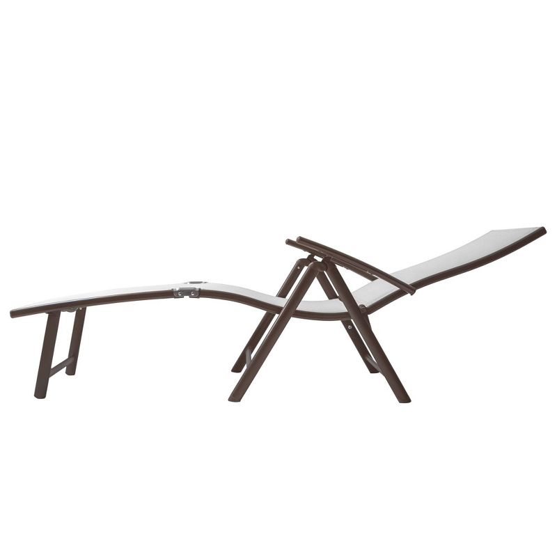 3pc Set with Outdoor Aluminum Adjustable Chaise Lounge &#38; Table Set - Light Gray - Crestlive Products, 6 of 13