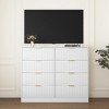 47.2'' Wood 8-Drawer Wide Dresser with Wavy Drawer Panels and Gold Metal Handles and Deep Drawers and Multi-purpose - 4 of 4