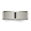 Black Bow Jewelry 8mm Titanium Polished & Brushed Beveled Edge Comfort Fit Band - 3 of 4