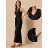 INSPIRE CHIC Women's V Neck Tie Front Casual Sleeveless Wide Leg Jumpsuit - 2 of 4