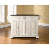 HomeStock  Alexandria Granite Top Rolling Kitchen Island Storage Cart, Microwave Stand, Spice Rack, White - 3 of 4