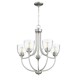 Quorum Lighting Enclave 5-Light Chandelier, Satin Nickel, Clear/Seeded Glass - 1 of 1