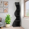 Lirago,5-Tier Corner Bookshelf – Modern Black Engineered Wood Shelf with Adjustable Shelves – Ideal for Home & Office Spaces - 3 of 4
