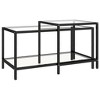 vidaXL Tea Tables 2 pcs Tempered Glass Transparent - 3 of 4